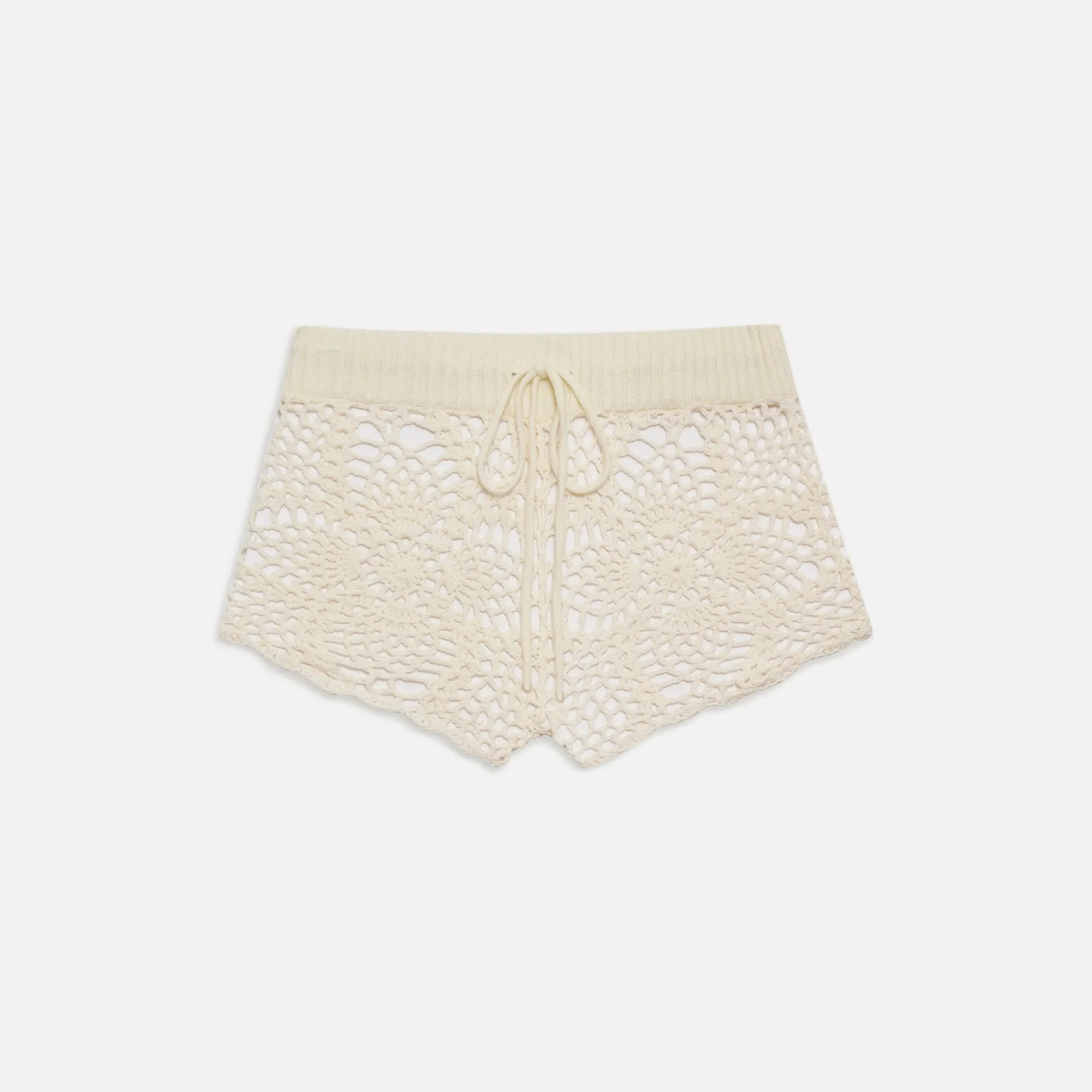 Frankies Bikinis Lyla Crochet Short - White sold by Kith