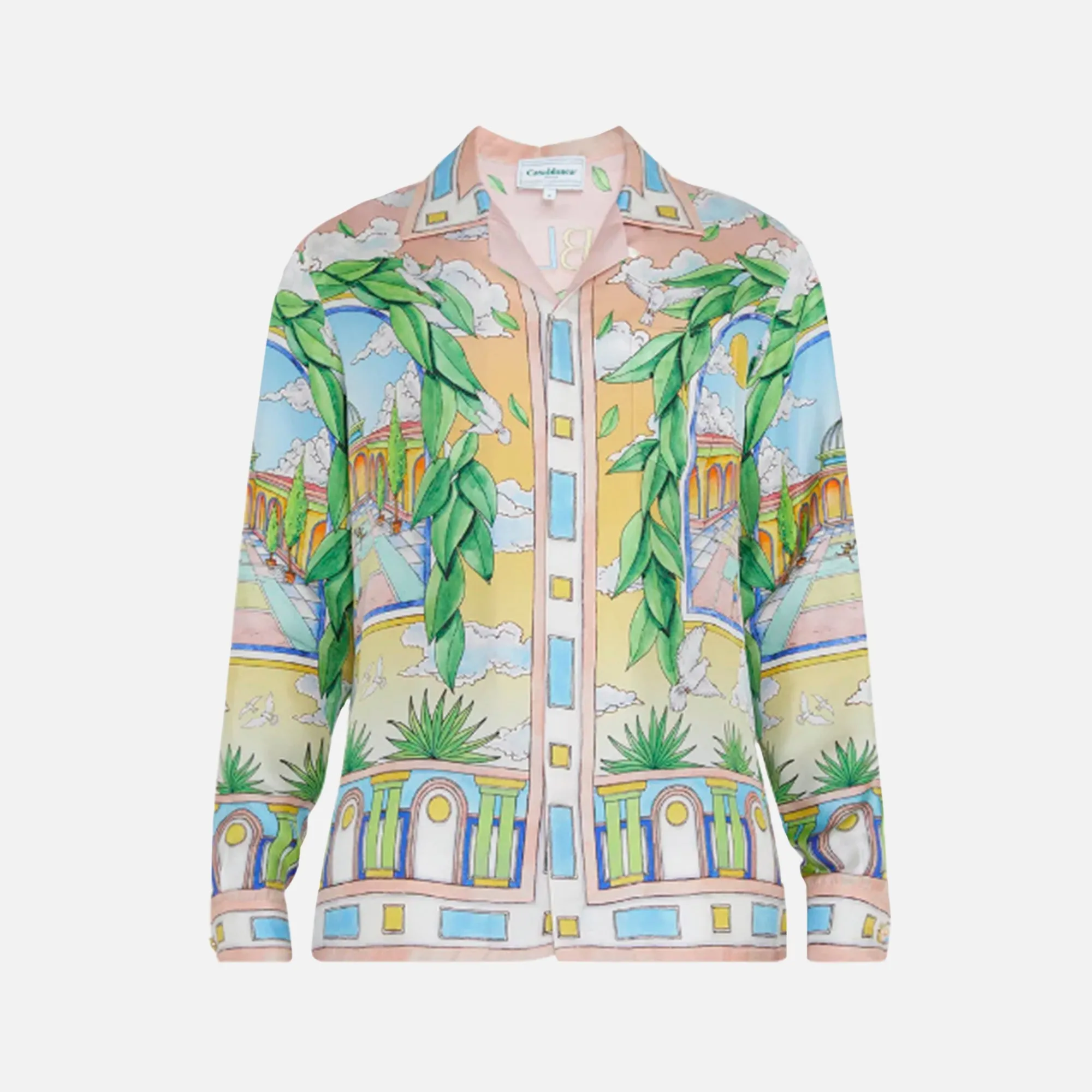 Casablanca Cuban Collar Long S Shirt - Paysage Ideal sold by Kith