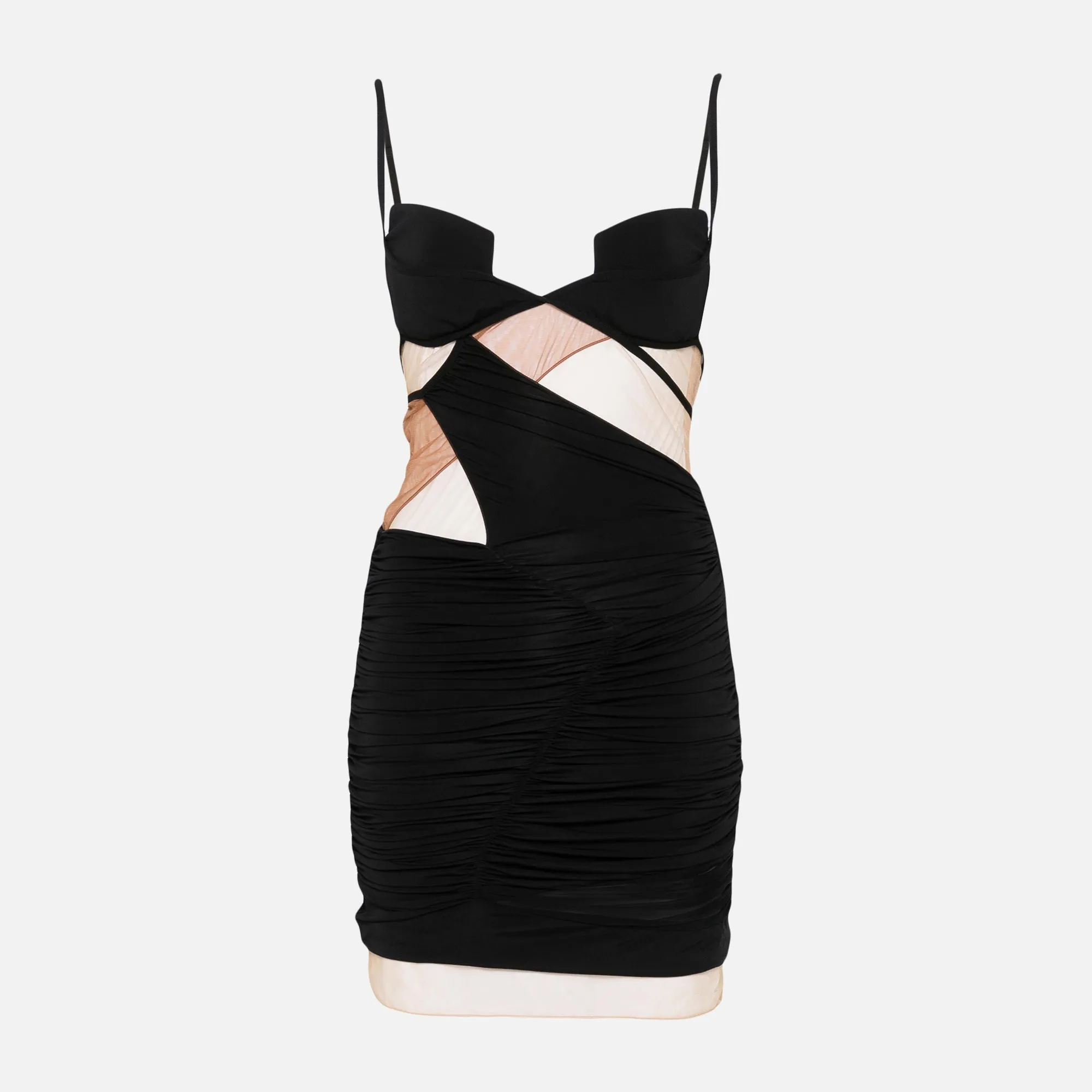 Nensi Dojaka Sheer Panels Mini Dress - Black sold by Kith