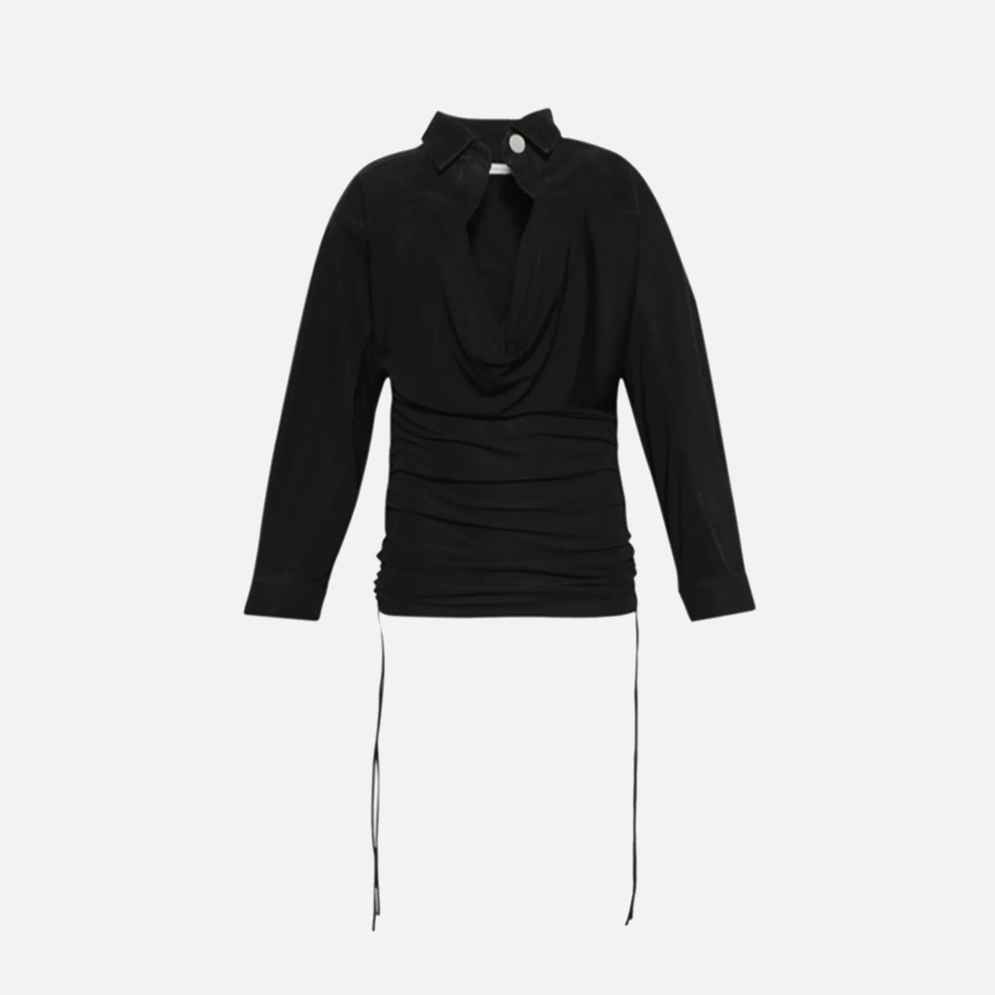 Christopher Esber Deconstructed Denim Cumberbund Shirt - Black sold by Kith