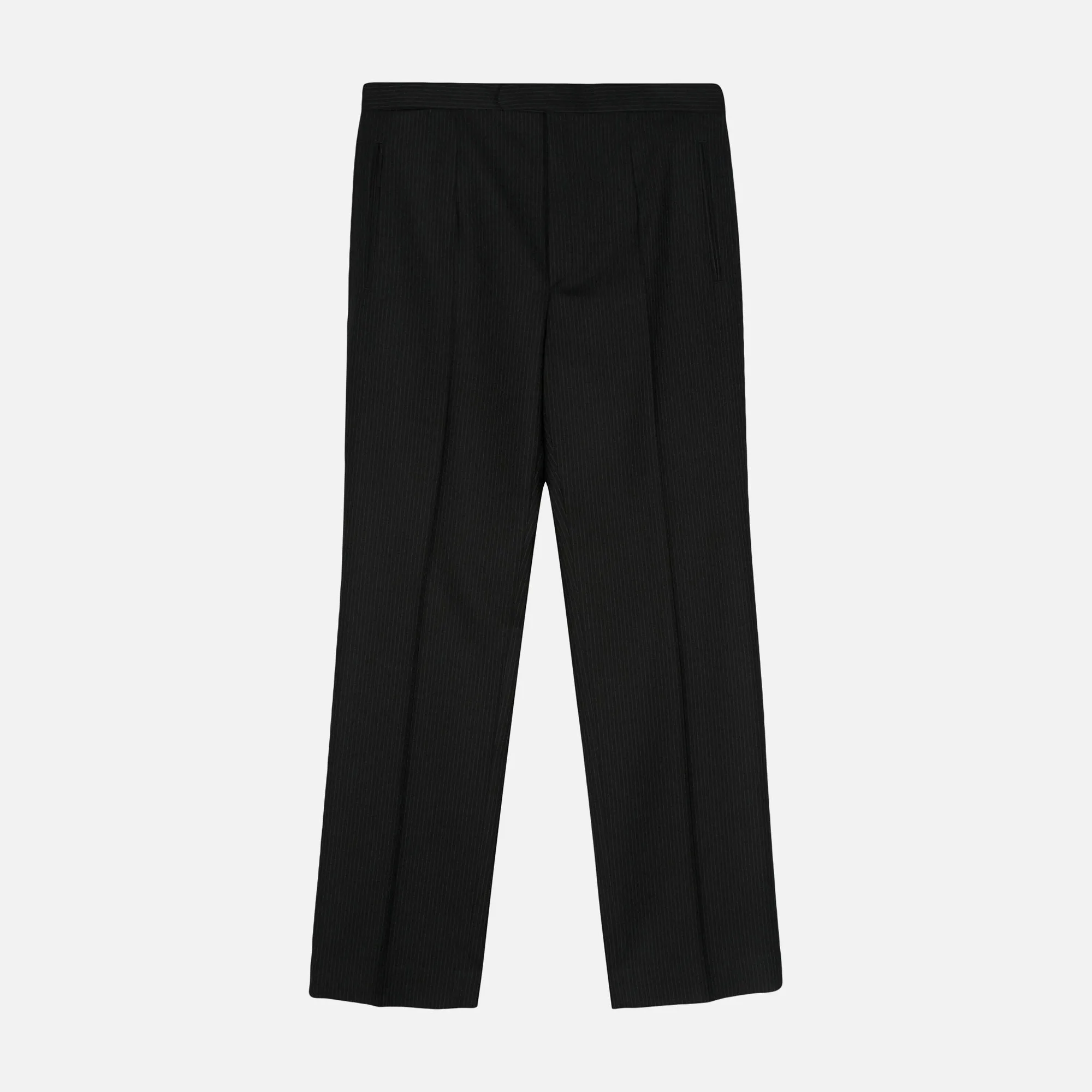 The Row Baird Pant Pinstripe Wool - Black sold by Kith