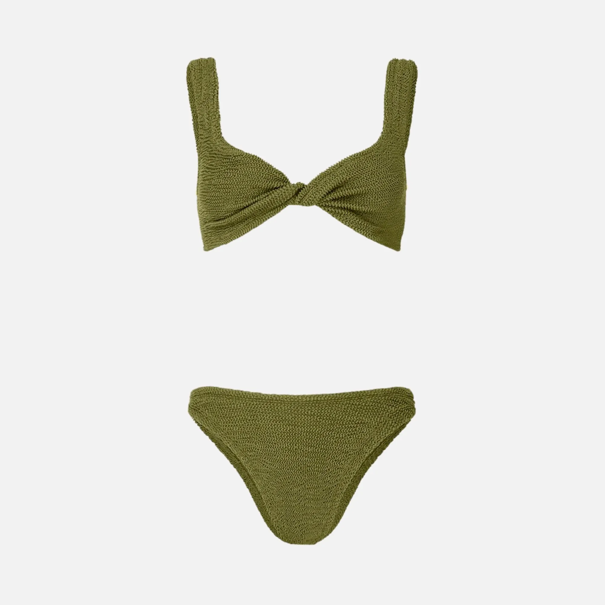 Hunza G Juno Bikini - Metallic Moss sold by Kith
