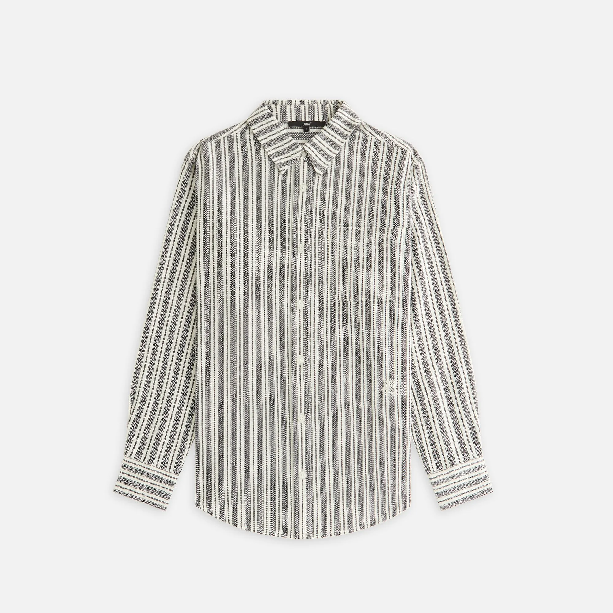 Kith Women Ora II Dobby Stripe Shirt - Black sold by Kith