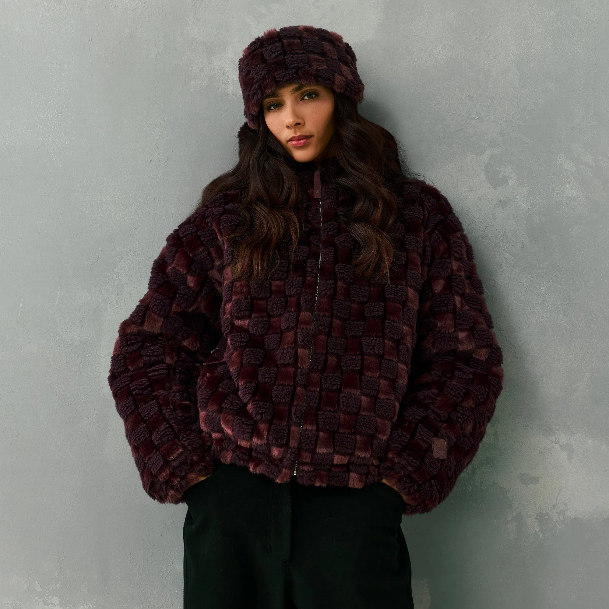 Kith Women Toshi Checked Teddy Bomber - Magma sold by Kith product image thumbnail 2