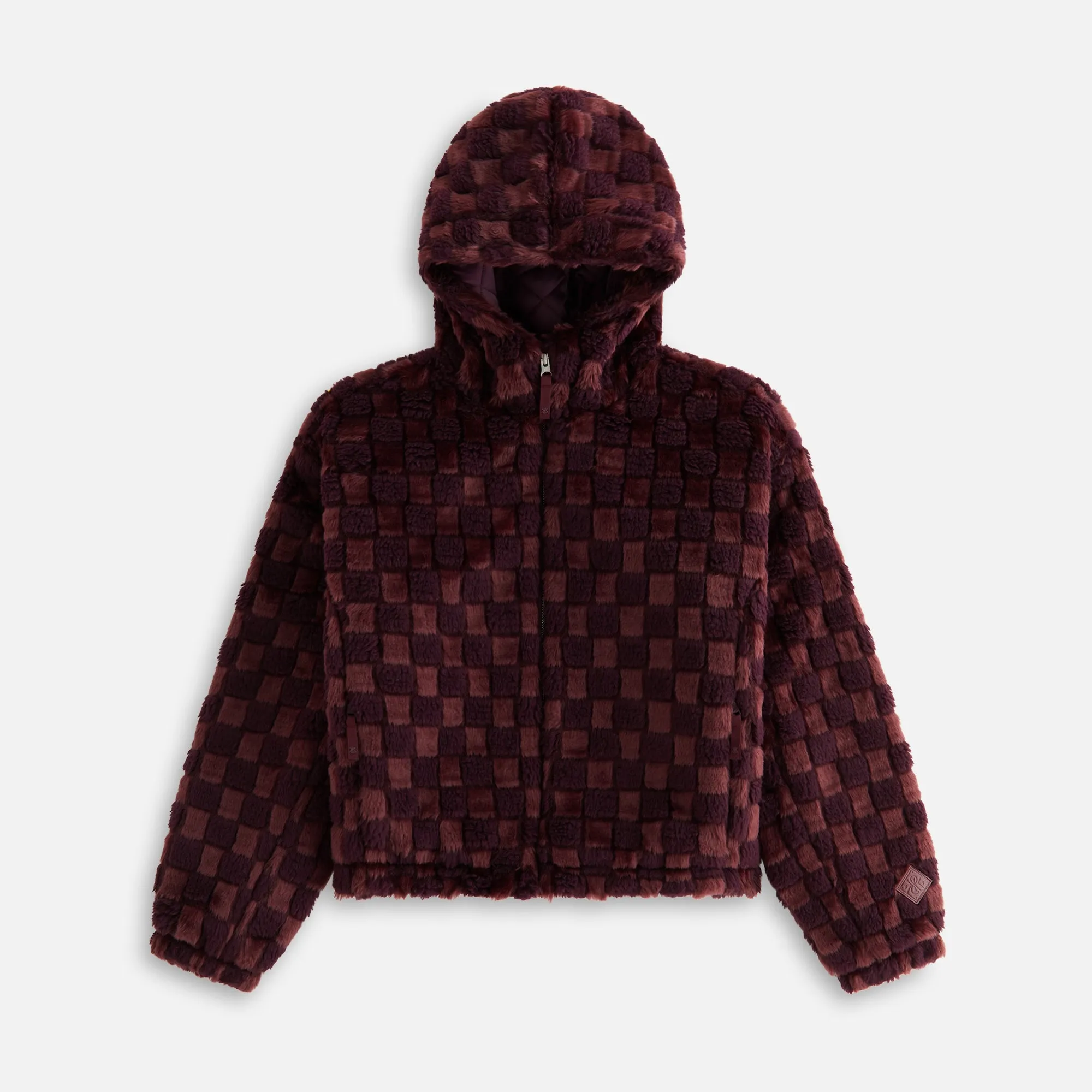 Kith Women Toshi Checked Teddy Bomber - Magma sold by Kith