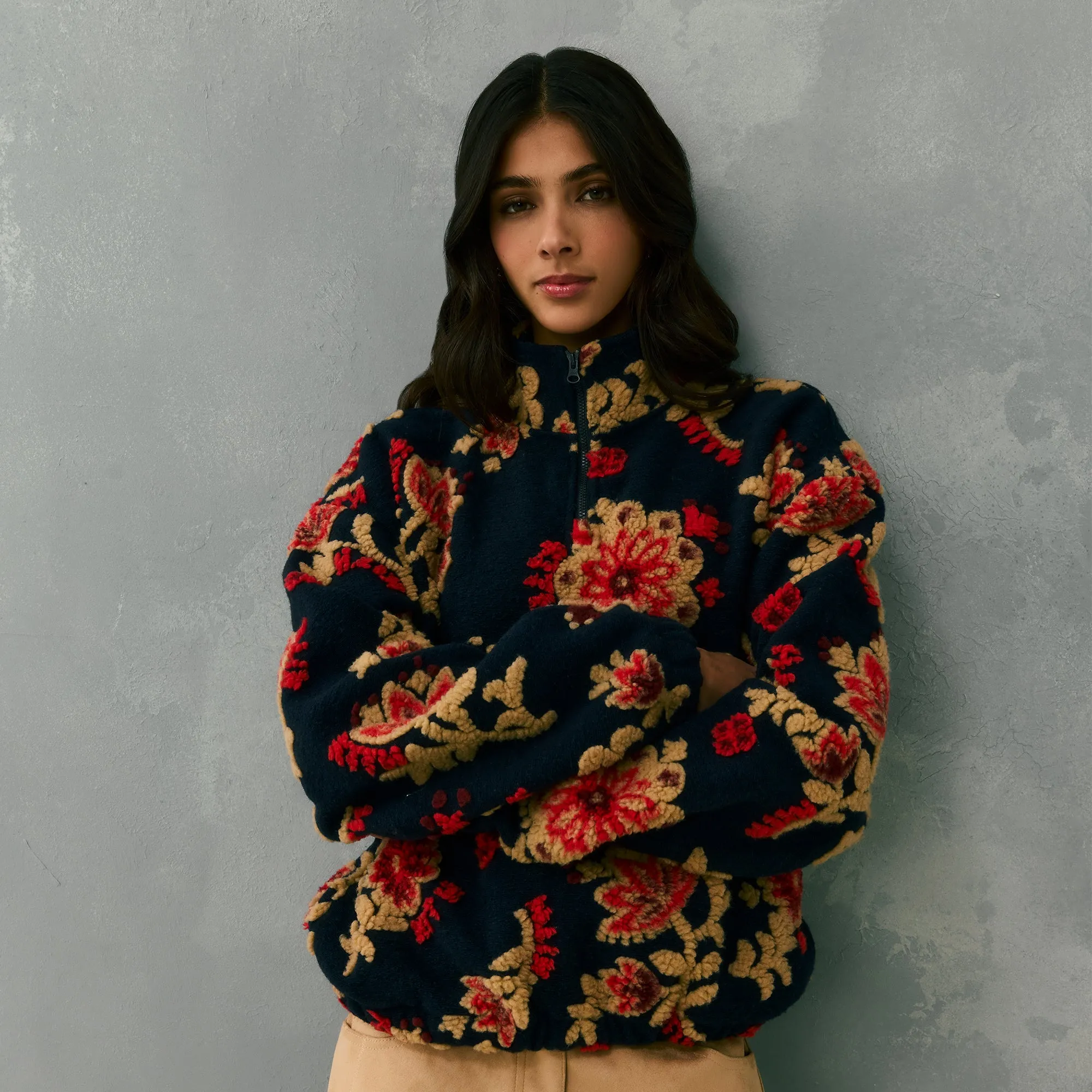 Kith Women Hunter III Paisley Sherpa 1/4 Zip - Nocturnal sold by Kith product image thumbnail 2