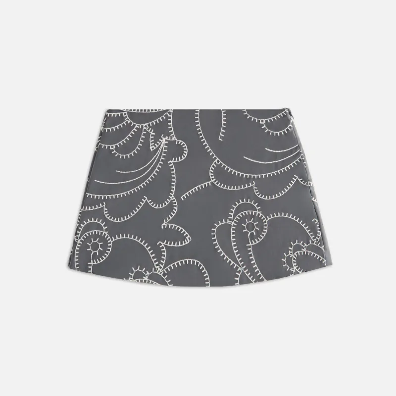 Kith Women Ashtyn Blanket Stitch Mini Skirt - Asteroid sold by Kith