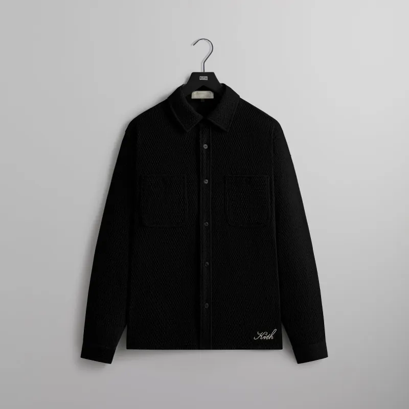 Kith Chenille Tweed Apollo Shirt - Black sold by Kith