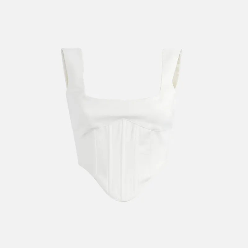 GUIZIO Satin Lace Up Bustier - White made by Kith