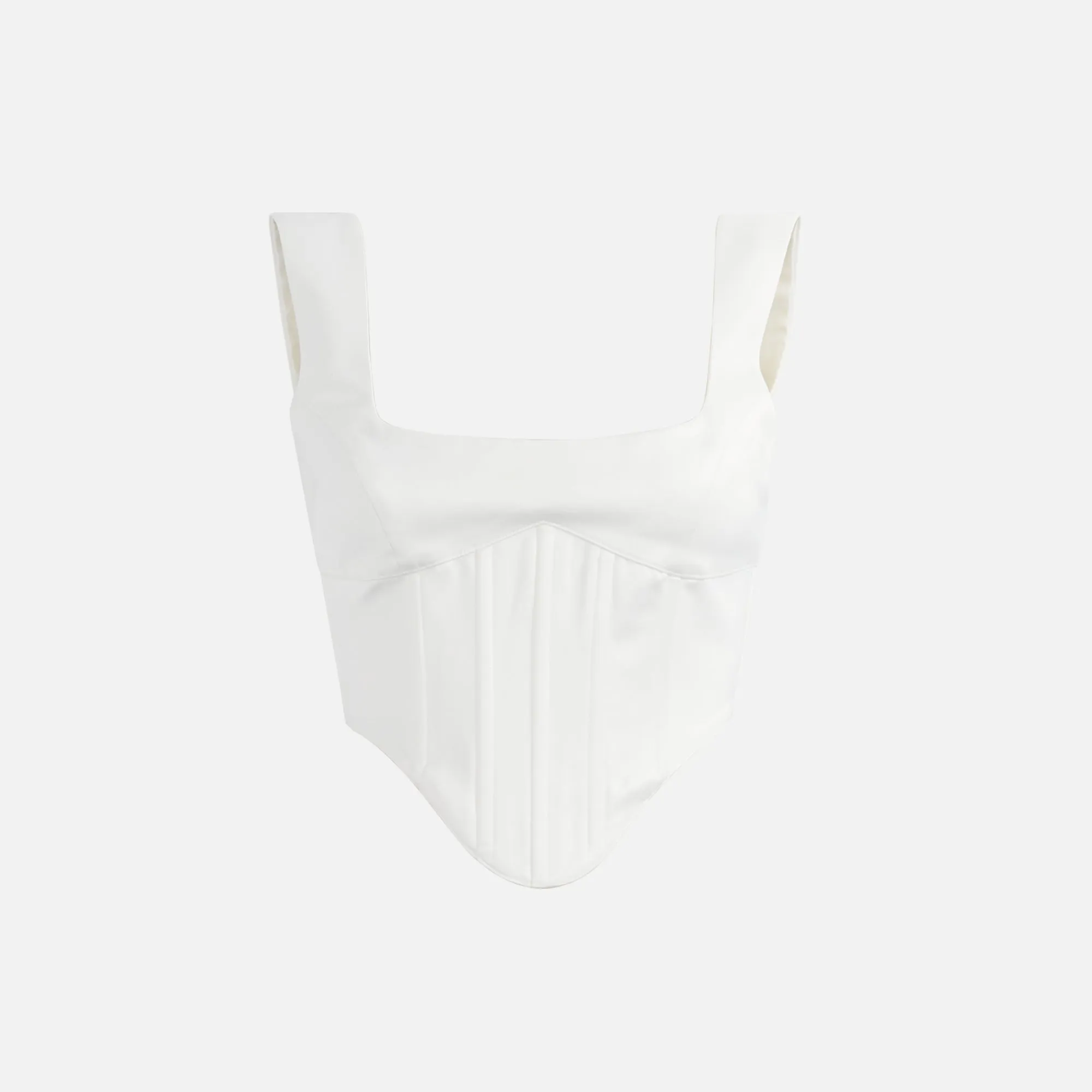GUIZIO Satin Lace Up Bustier - White sold by Kith