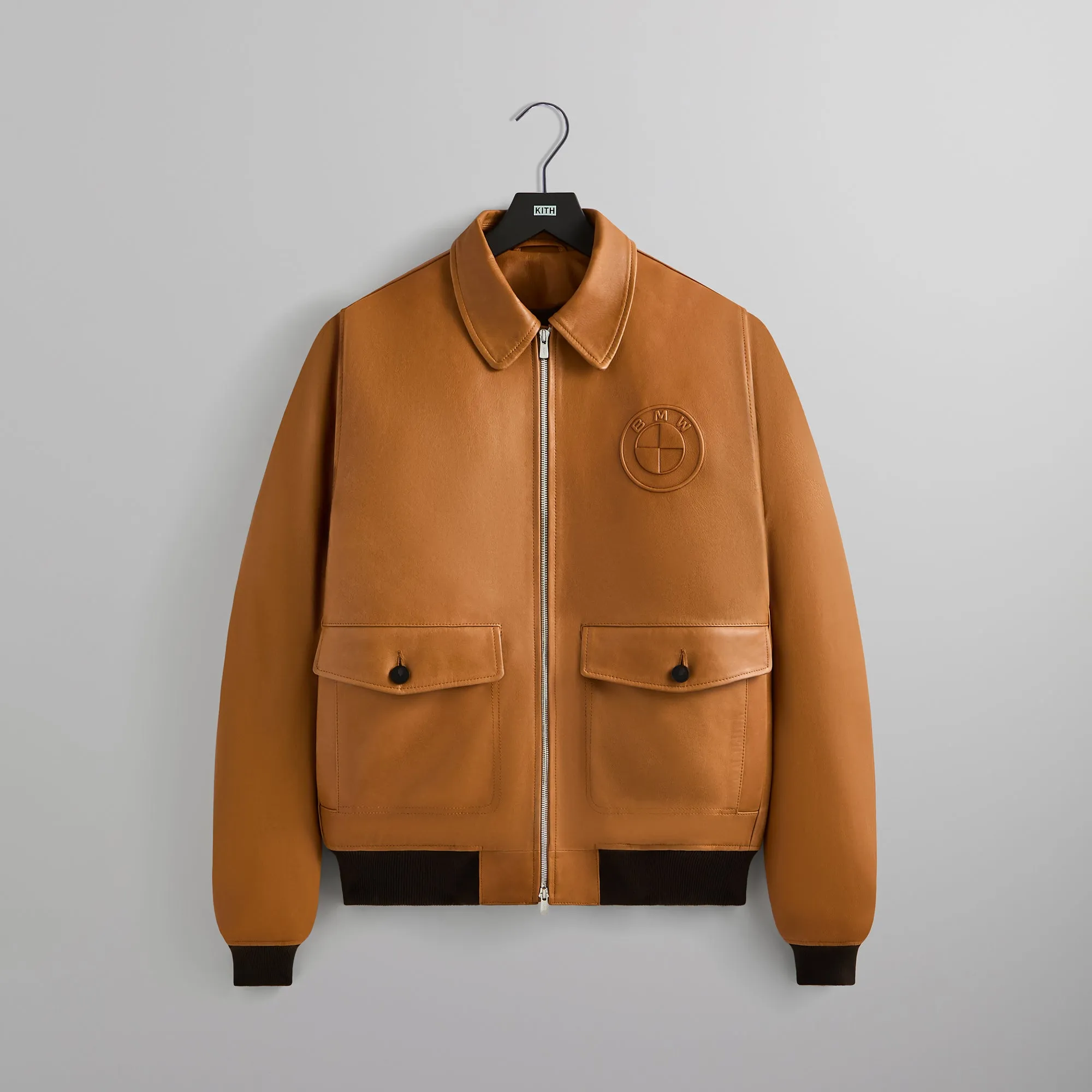 Kith for BMW Leather Hawthorne Flight Jacket - Desert sold by Kith