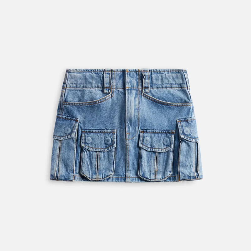 T by Alexander Wang Cargo Pocket Skirt - Vintage Light Indigo sold by Kith