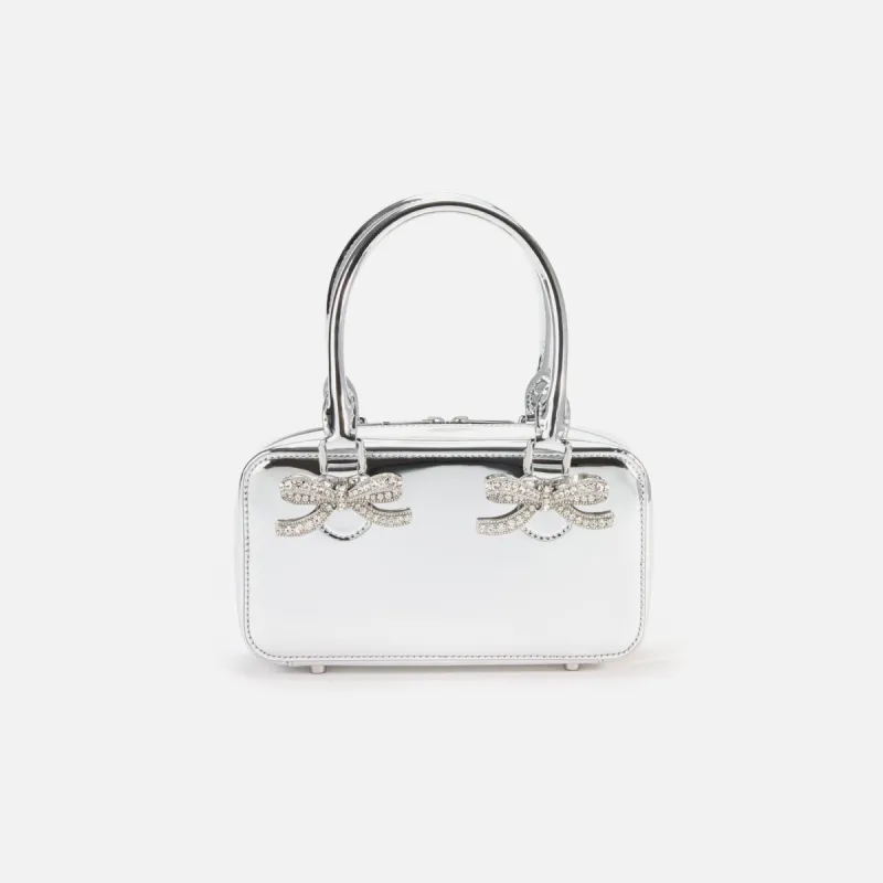 Self-Portrait Leather Mini Tote Bag - Metallic Silver sold by Kith