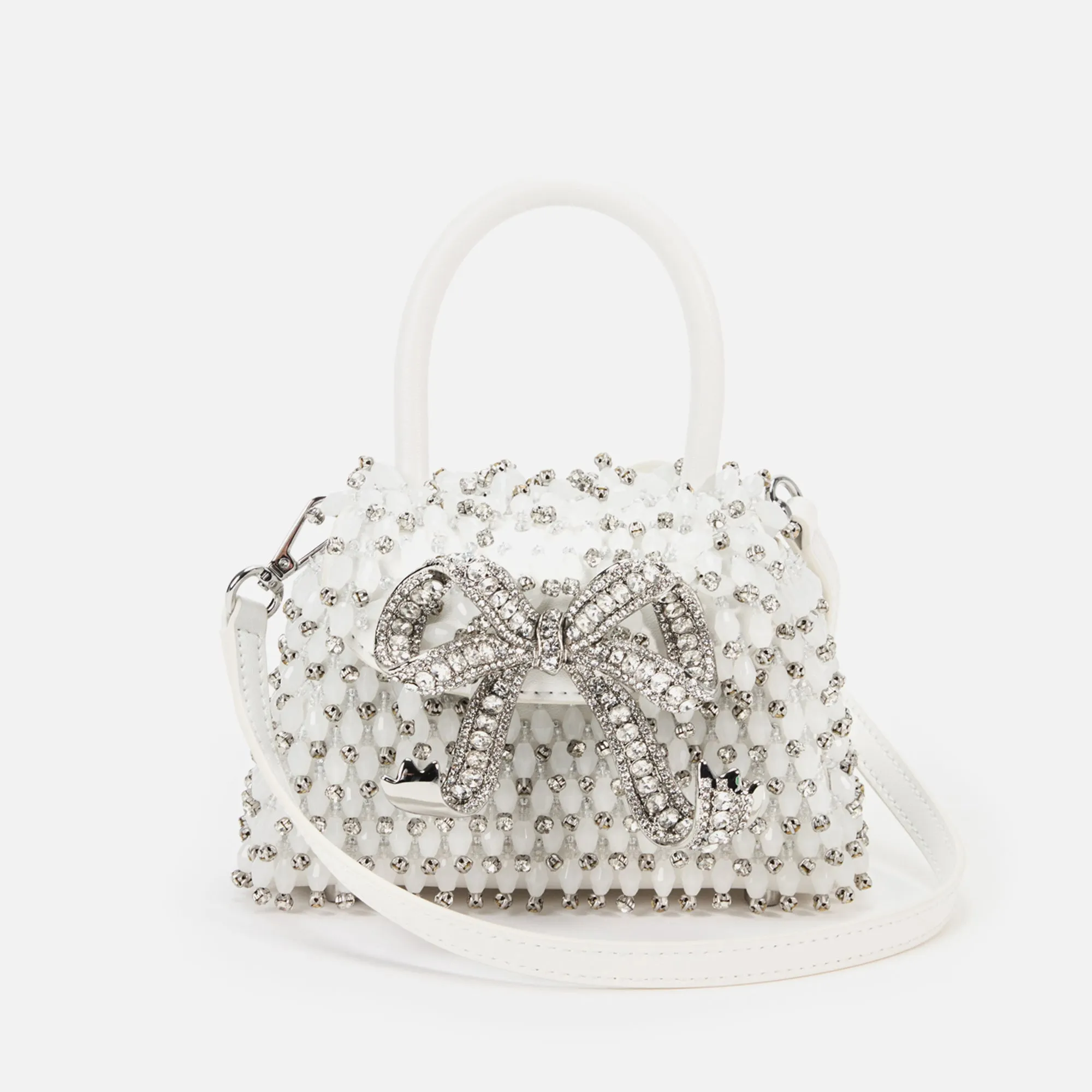 Self-Portrait Embellished Micro Bow Bag - White sold by Kith product image thumbnail 5