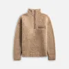 Auralee Merino Wool Boa Knit Half Zip P/O - Beige sold by Kith