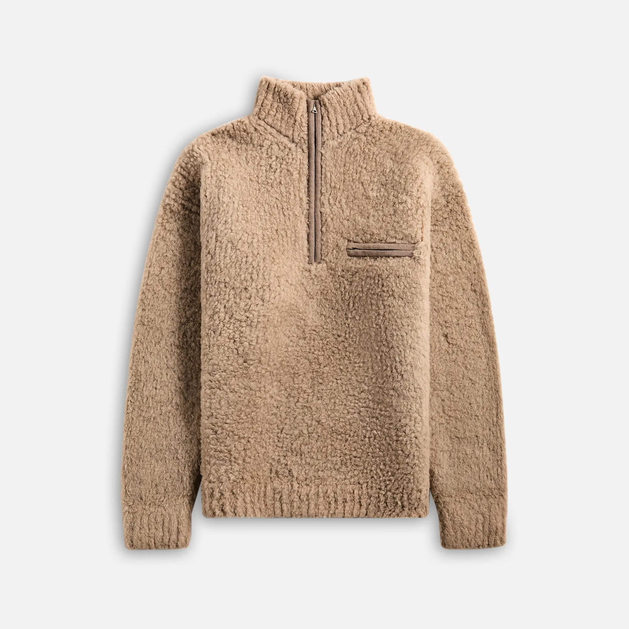 Auralee Merino Wool Boa Knit Half Zip P/O - Beige sold by Kith
