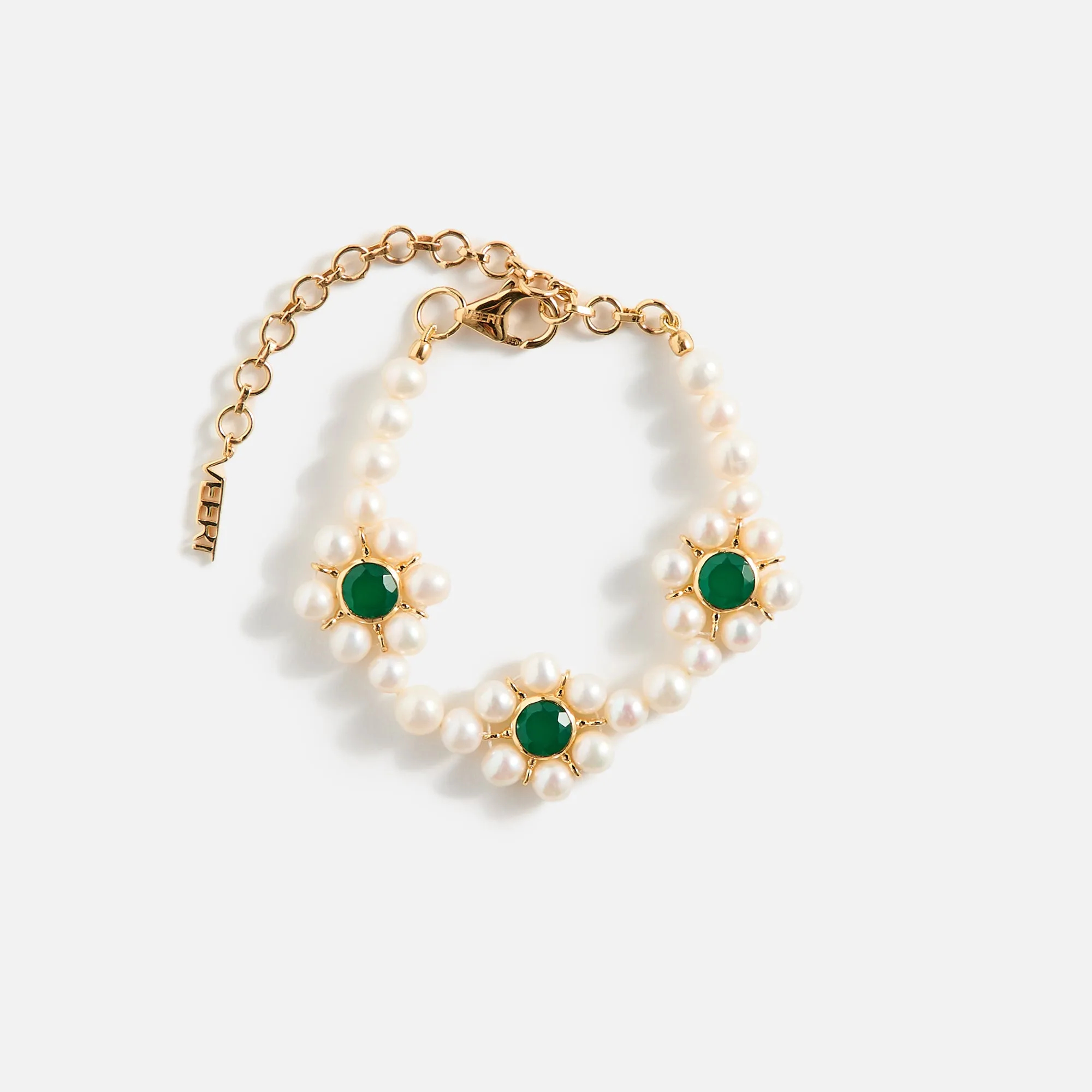 VEERTThe Trio Flower Pearl Bracelet - Yellow Gold sold by Kith
