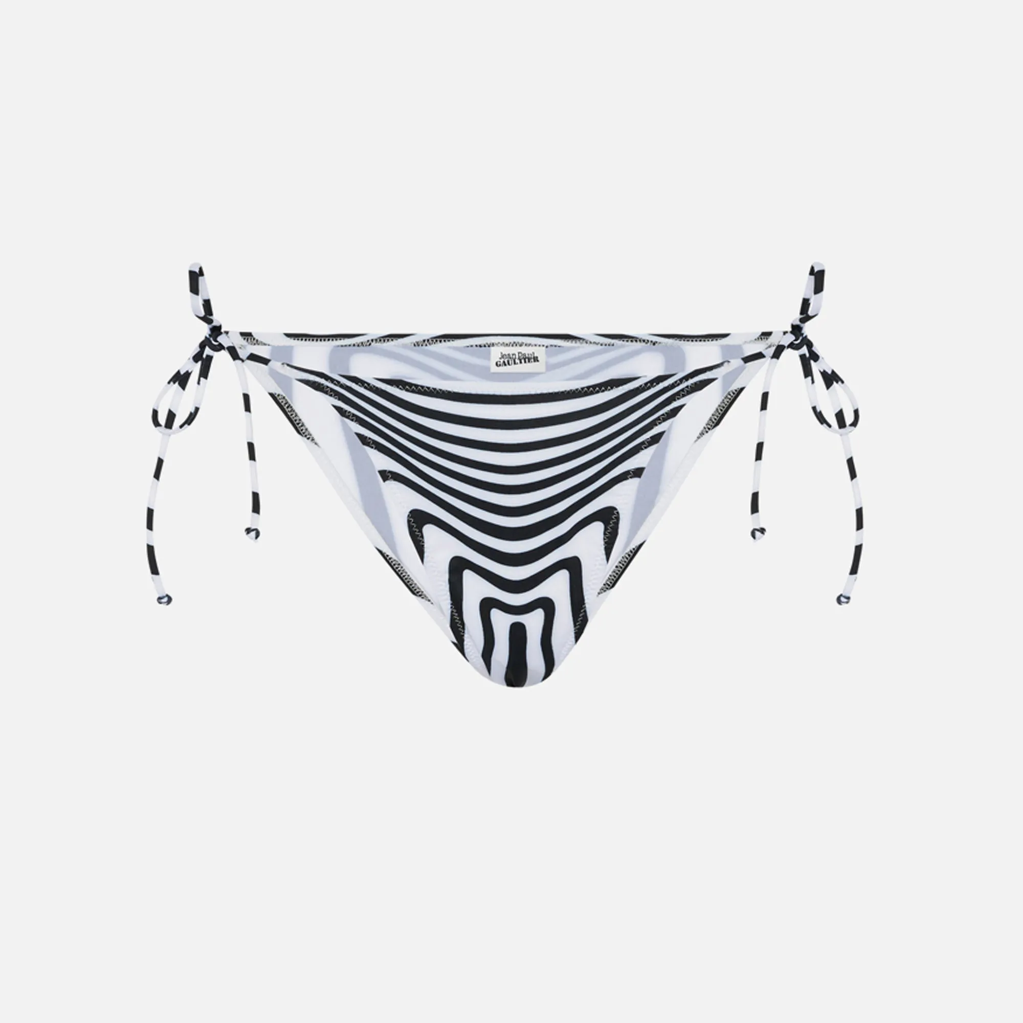 Jean Paul Gaultier Bikini Bottom Printed in Mariniere Body Morphing - Black / White sold by Kith