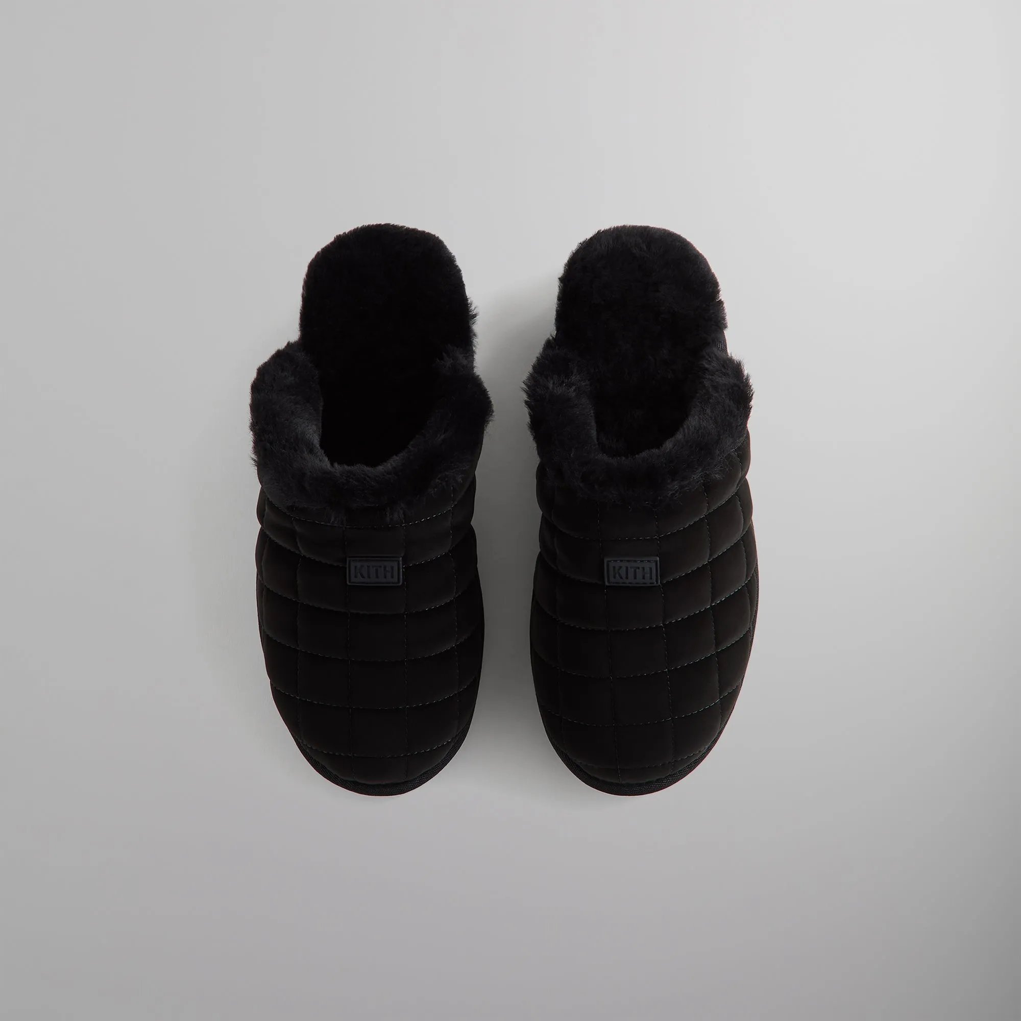 Kith Puffed Logo Slippers - Black sold by Kith