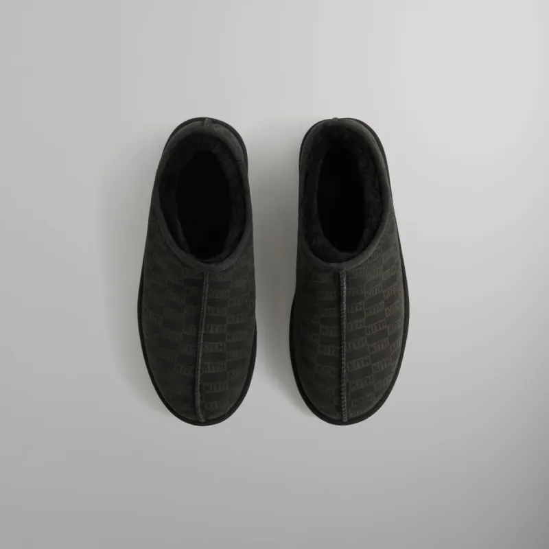 Kith Monogram Shearling Slippers - Black sold by Kith