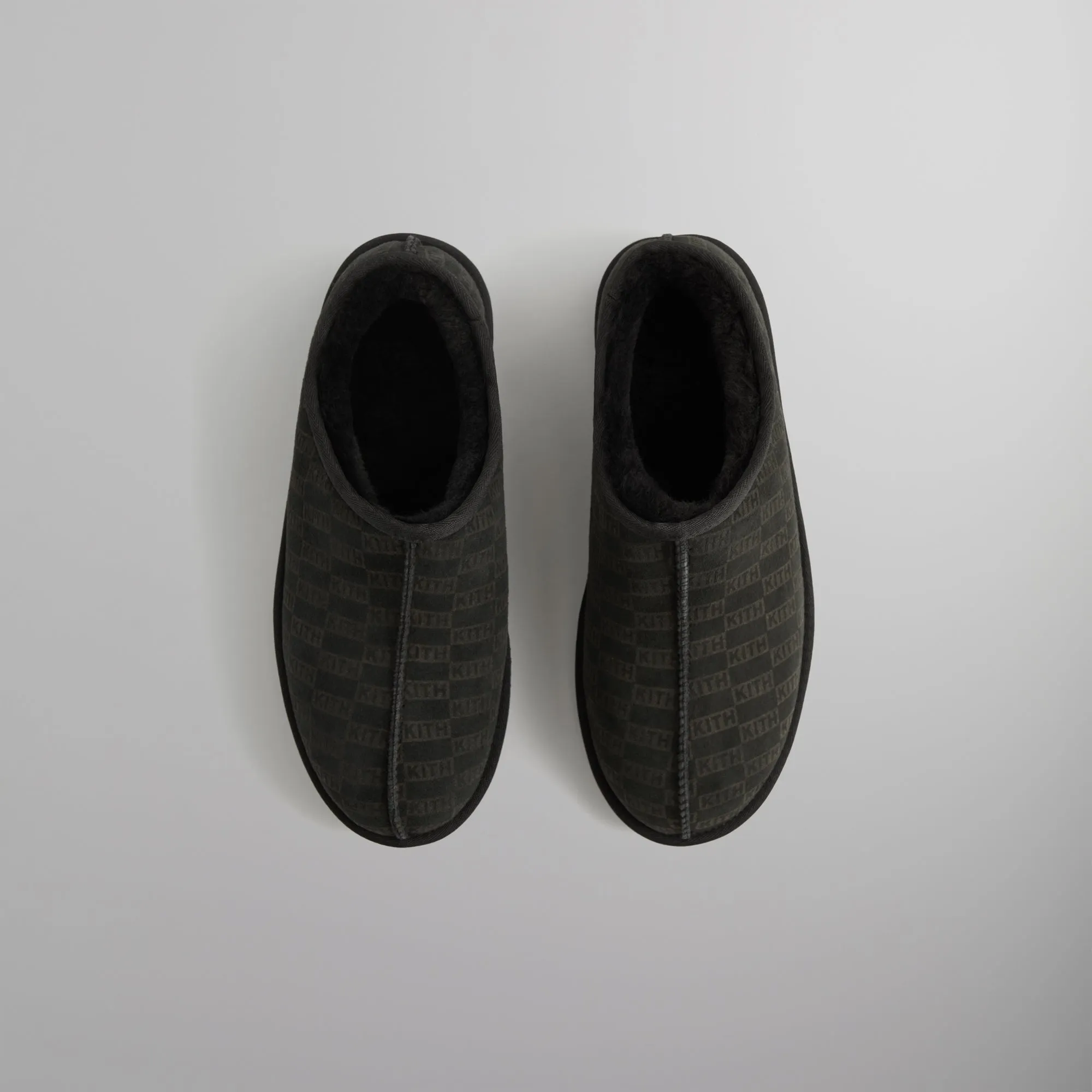 Kith Monogram Shearling Slippers - Black sold by Kith