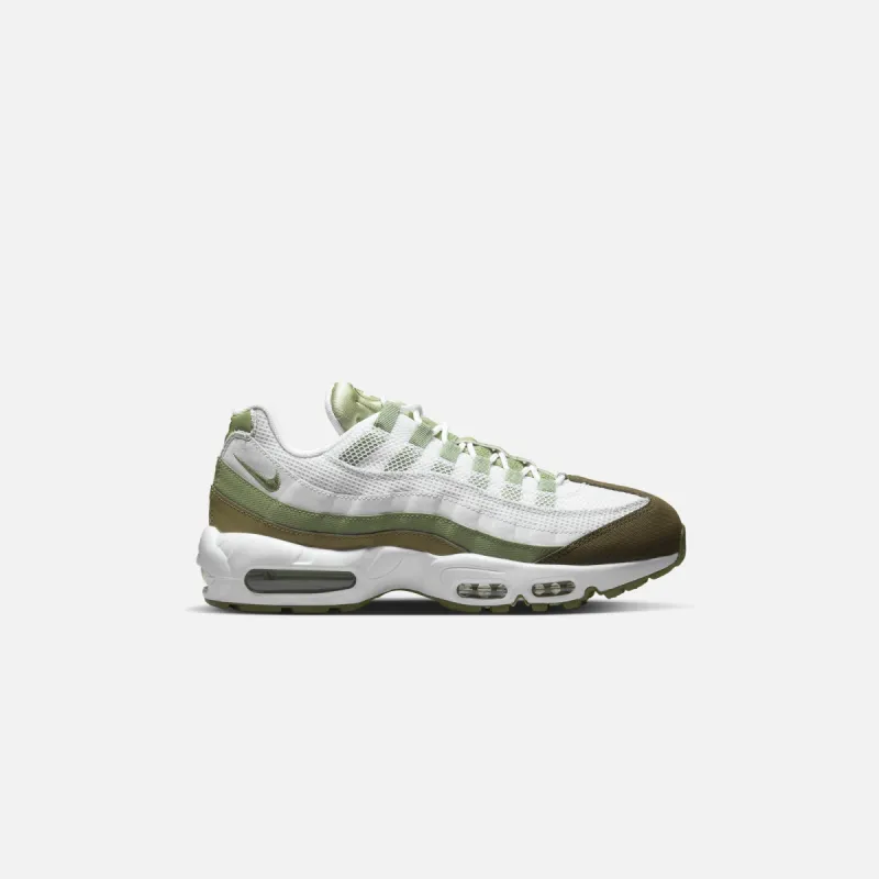 Nike Air Max 95 - White / Oil Green / Medium Olive sold by Kith
