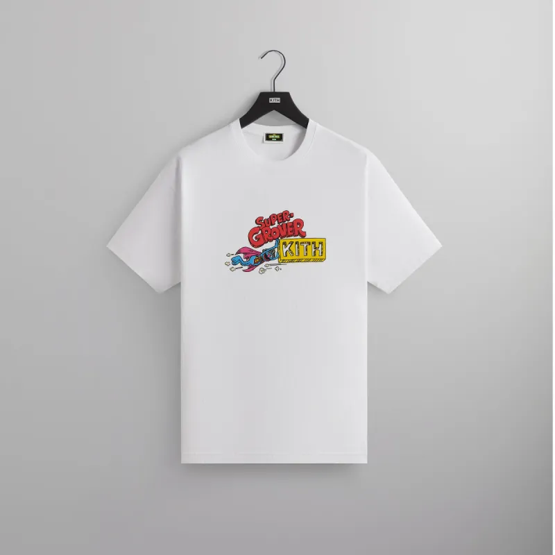 Kith for Sesame Street Super Grover Sketch Tee - White sold by Kith