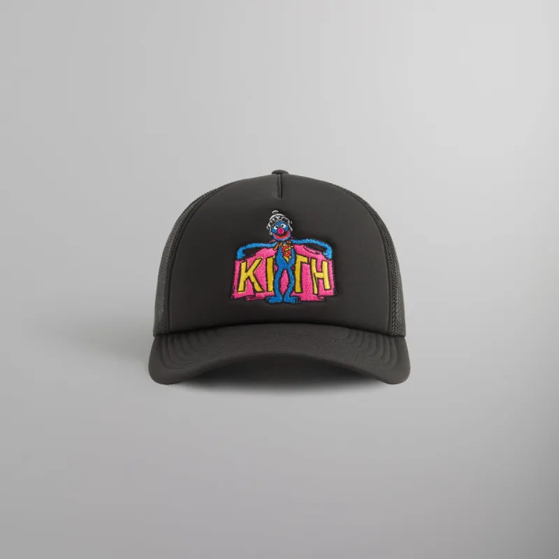 Kith for Sesame Street Super Grover Nolan Trucker Cap - Black sold by Kith