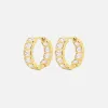 Luv AJ The Bianca Bezel Hoops - Gold sold by Kith