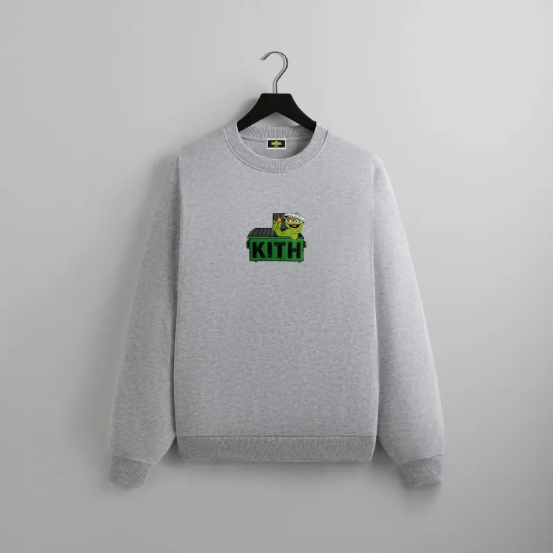 Kith for Sesame Street Oscar the Grouch Nelson Crewneck - Medium Heather Grey sold by Kith