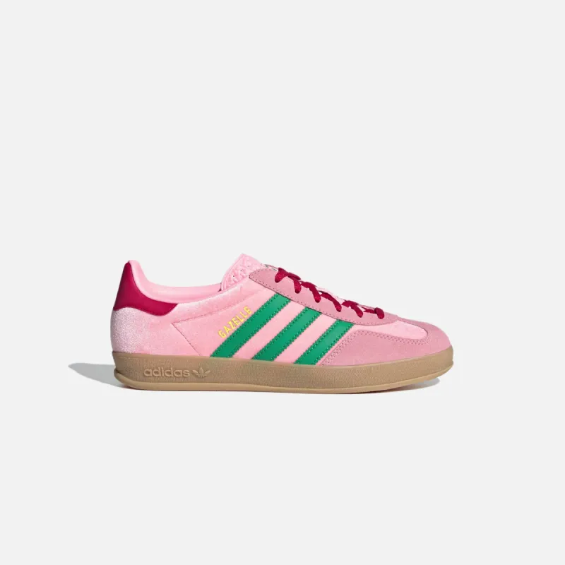 adidas WMNS Gazelle Indoor - Court Green / Glow Pink / Gum sold by Kith