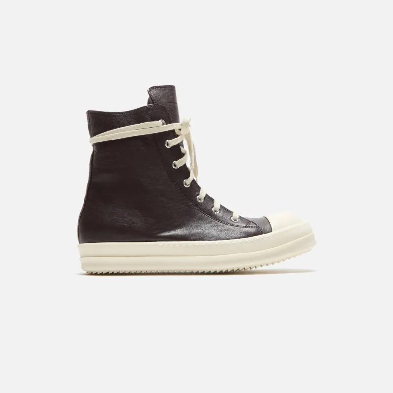 Rick Owens Sneakers Scarpe In Pelle - Mahogany / Milk / Milk sold by Kith