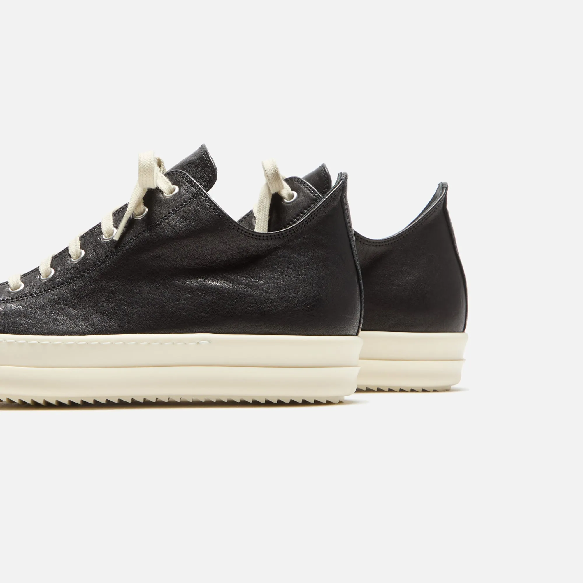 Rick Owens Low Sneakers Scarpe In Pelle - Black / Milk / Milk sold by Kith product image thumbnail 3
