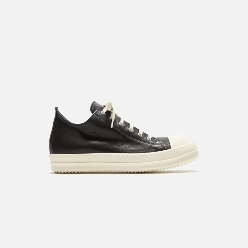 Rick Owens Low Sneakers Scarpe In Pelle - Black / Milk / Milk made by Kith