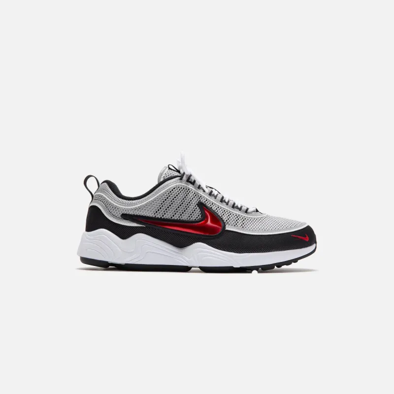 Nike Air Zoom Spiridon OG - Metallic Silver / Sport Red / Black / White sold by Kith