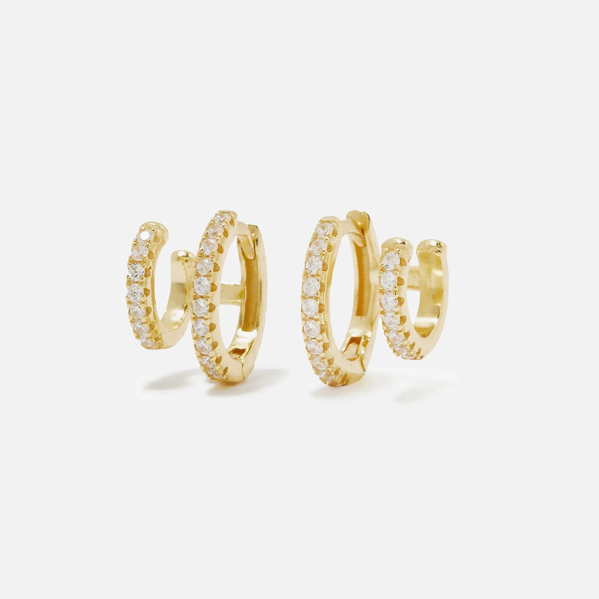 SHASHI Katerina Double Earrings - Gold sold by Kith