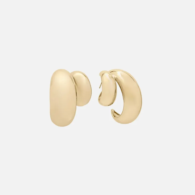 SHASHI Double Tsuki Hoop Earring - Gold sold by Kith