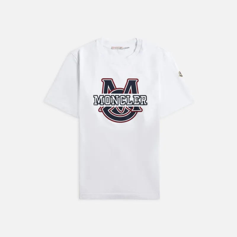 Moncler Varsity Logo Motif Tee -  White sold by Kith