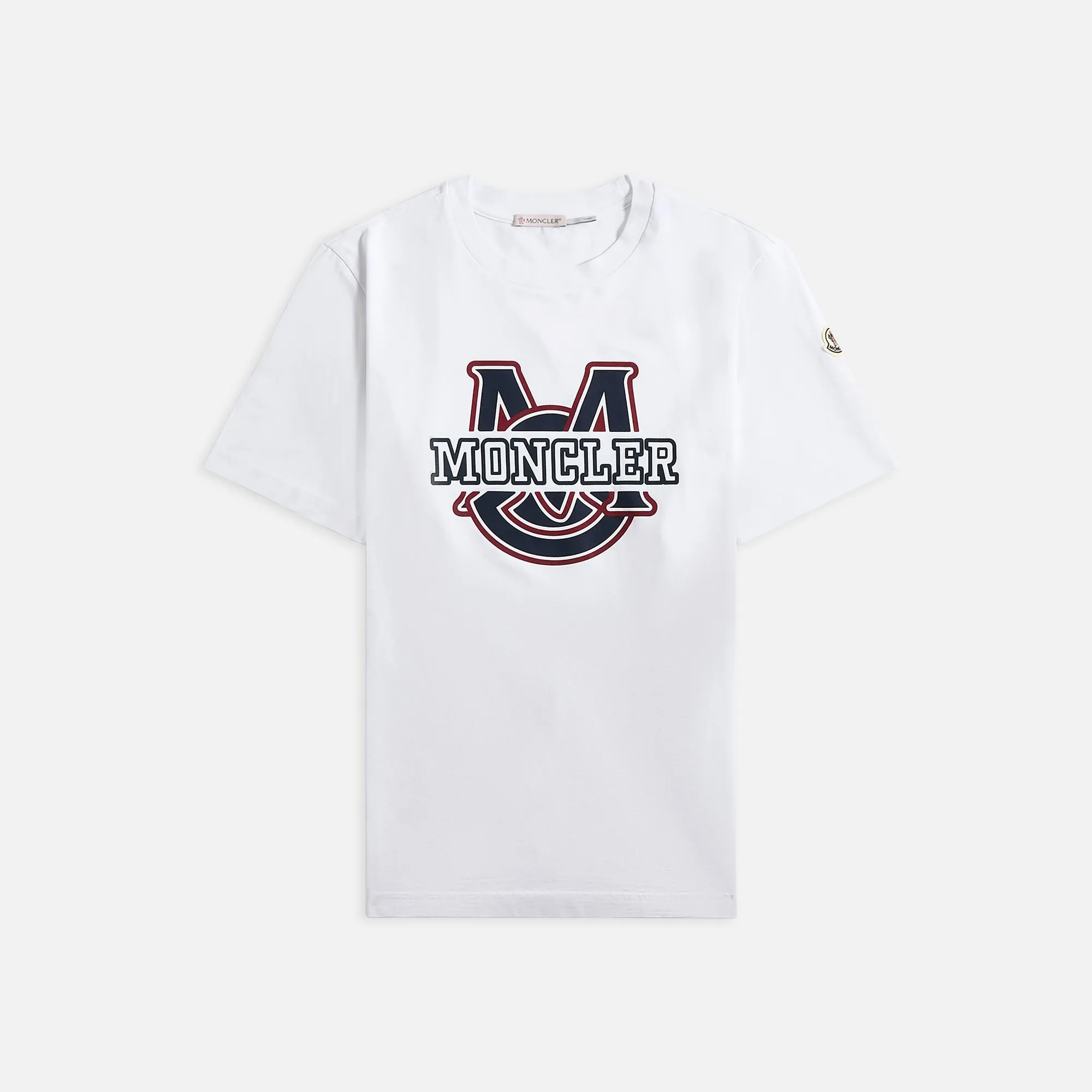 Moncler Varsity Logo Motif Tee - White sold by Kith