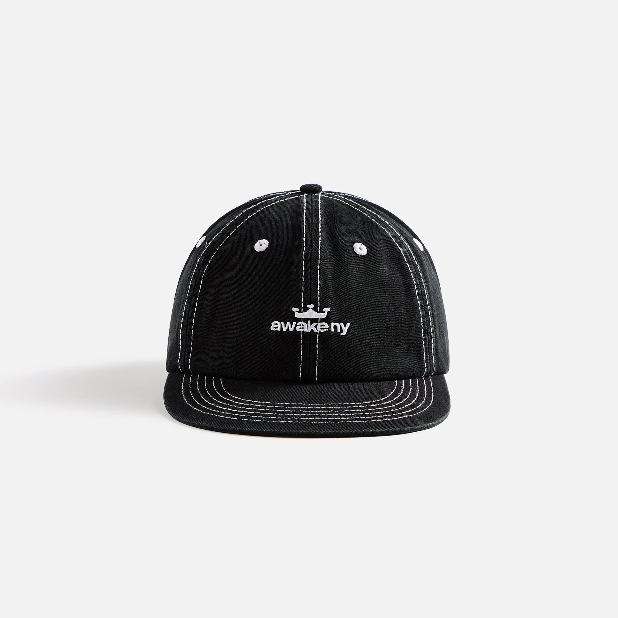 Awake NY Crown Logo 6 Panel Cap - Black sold by Kith
