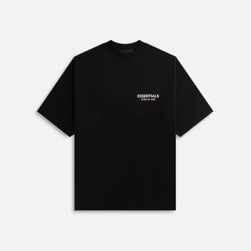 Essentials Jersey Crewneck Tee - Black sold by Kith