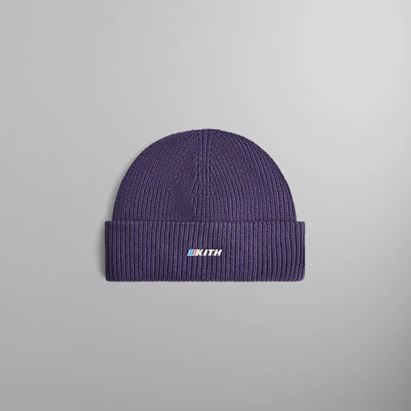 Kith for BMW Mia Beanie With Enamel Logo - Techno Violet sold by Kith