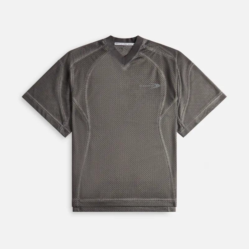 T by Alexander Wang Rib Collar Shirt - Washed Fossil sold by Kith