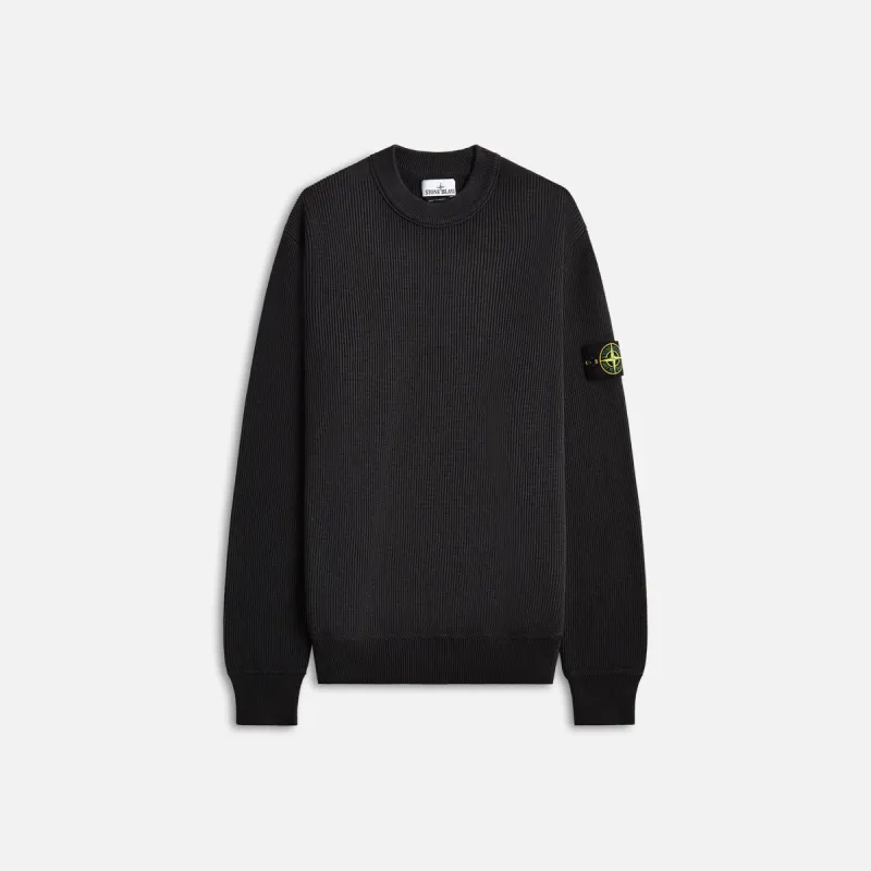 Stone Island Ribbed Soft Cotton Crewneck - Charcoal sold by Kith
