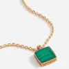 Emanuele Bicocchi Gold Square Malachite Amulet Necklace - Gold sold by Kith