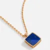 Emanuele Bicocchi Gold Square Lapis Amulet Necklace - Gold sold by Kith