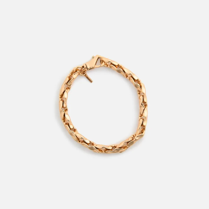 Emanuele Bicocchi Gold Hammered Chain Bracelet (Large) - Gold sold by Kith