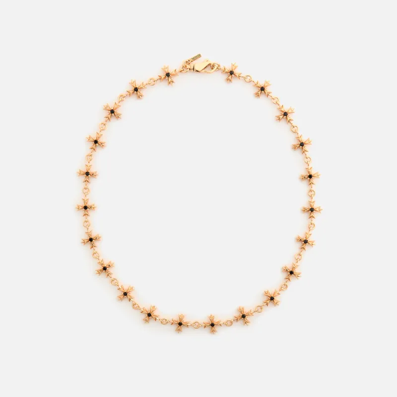Emanuele Bicocchi Black Zirconia Crest Necklace - Gold sold by Kith