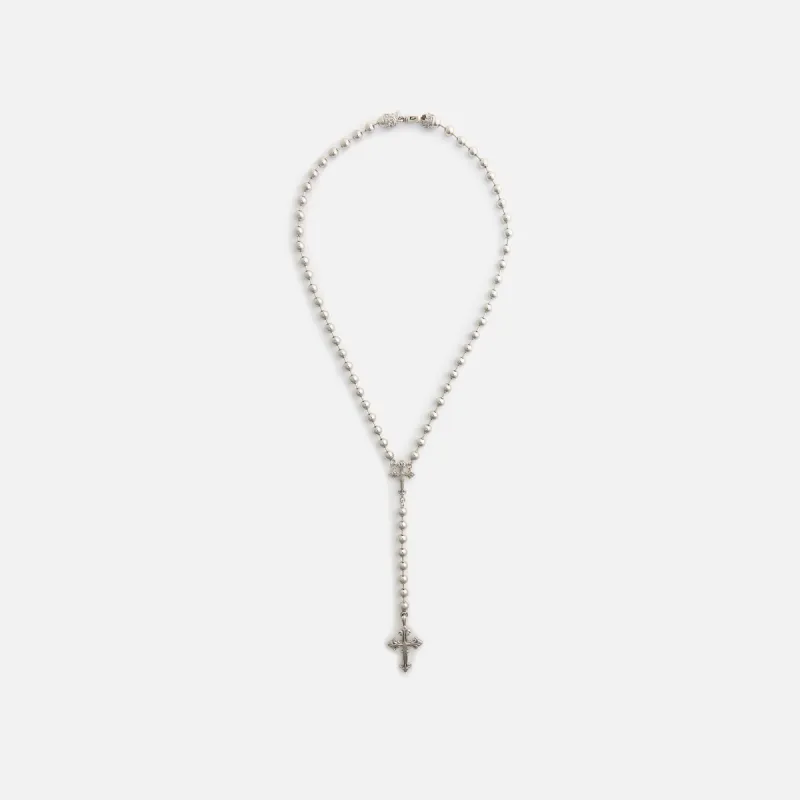Emanuele Bicocchi Beaded Chain Rosary Necklace - Silver sold by Kith