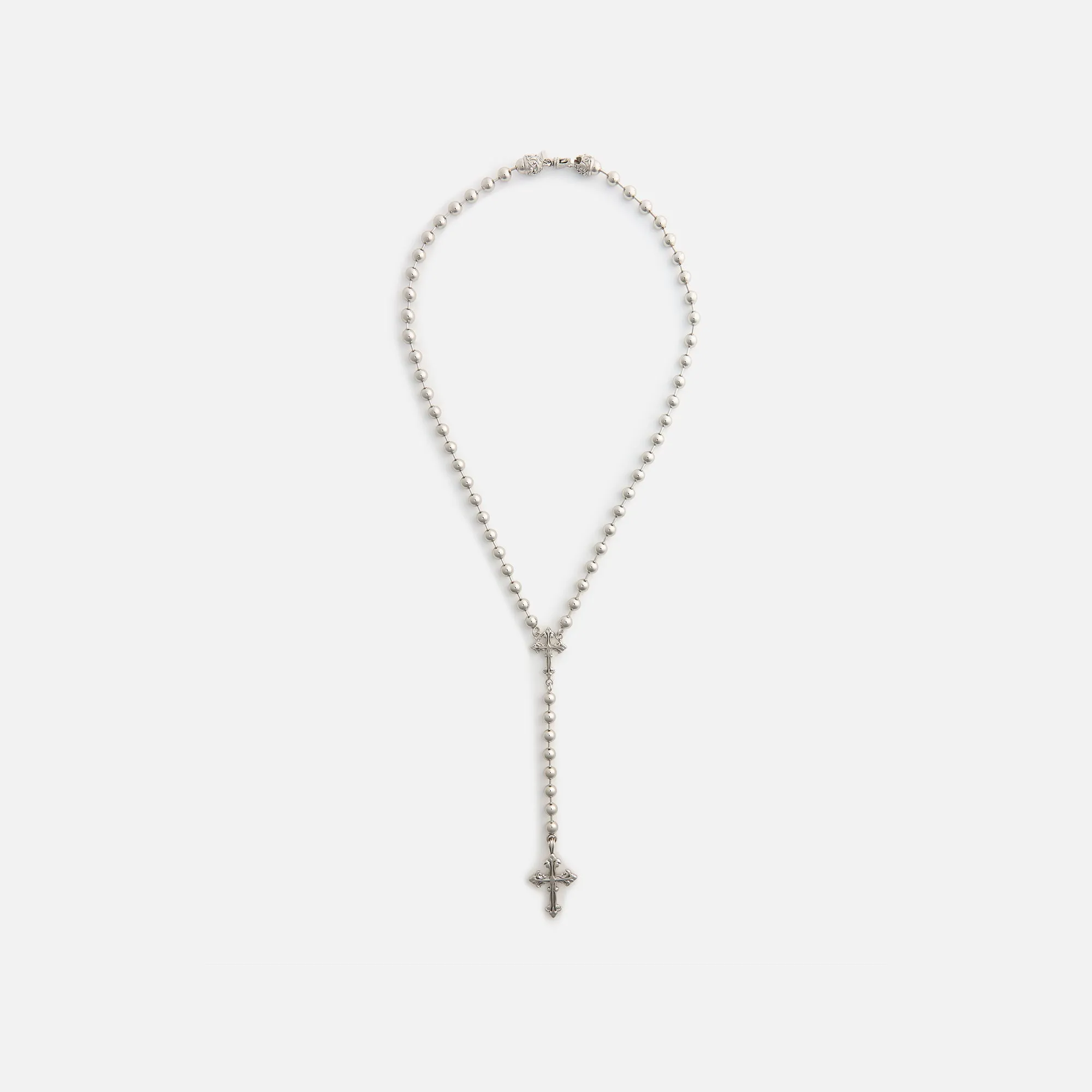 Emanuele Bicocchi Beaded Chain Rosary Necklace - Silver sold by Kith